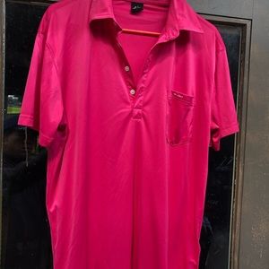 Slingo Men’s Pink Polo Golf Shirt Size Large